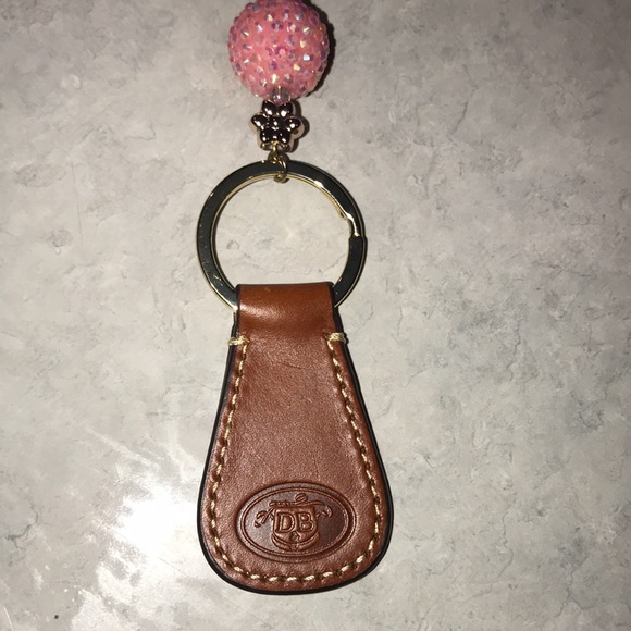 Dooney bag charm leather key fob with Handmade bead and claw clasp addition - Picture 10 of 11